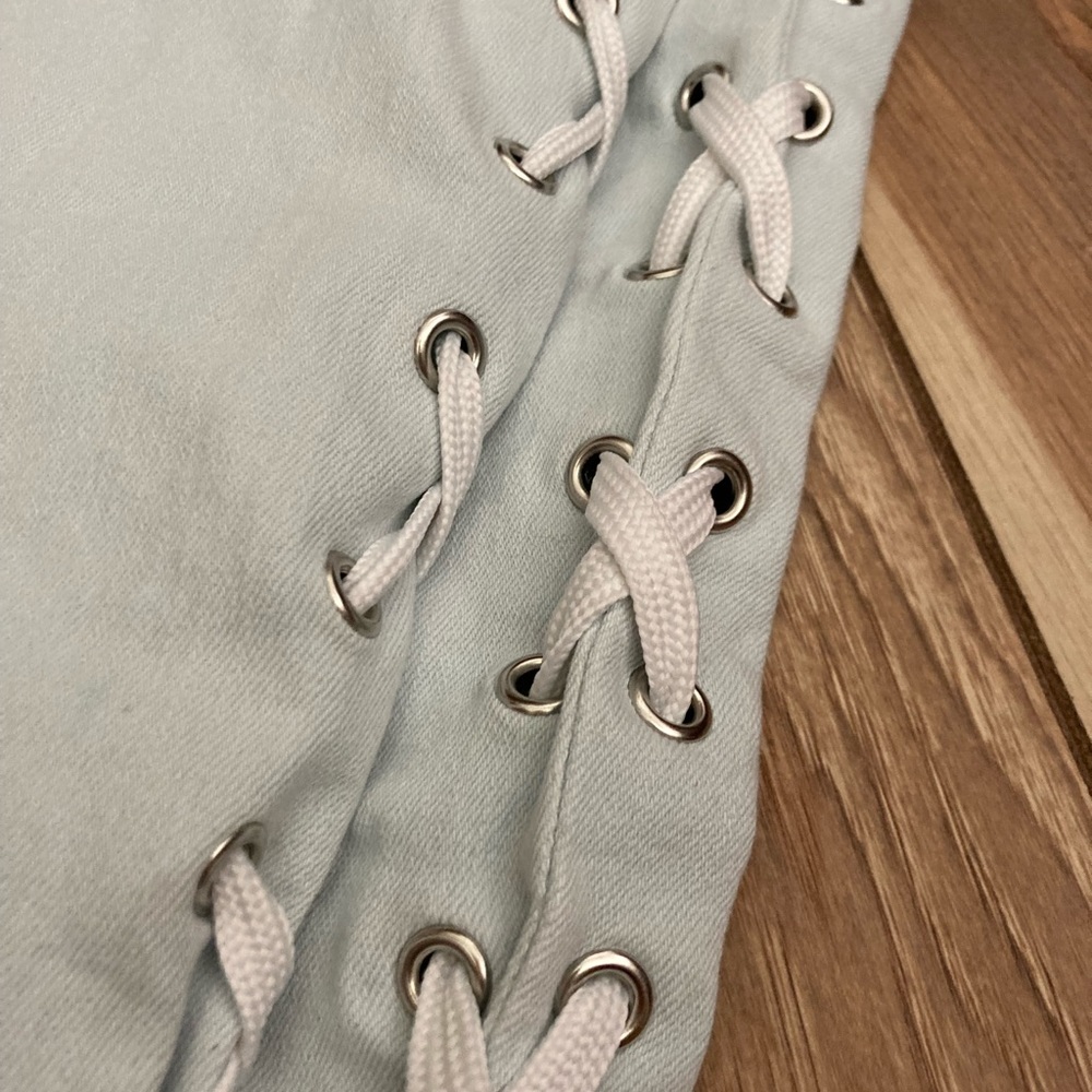 Tommy Hilfiger Lace Up Lightwash Denim Pants/Jeans - Picture 7 of 8